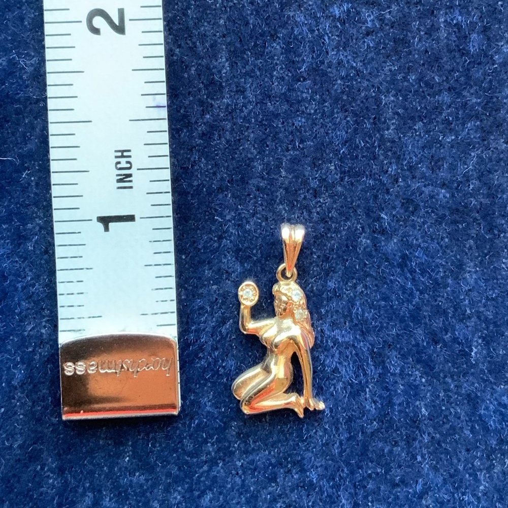 14 karat gold Virgo necklace